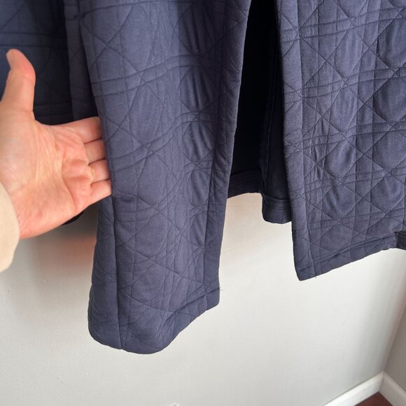 Bagatelle Womens Quilted Jacket Open Front Draped Collar SMALL in Navy Blue - Picture 5 of 11